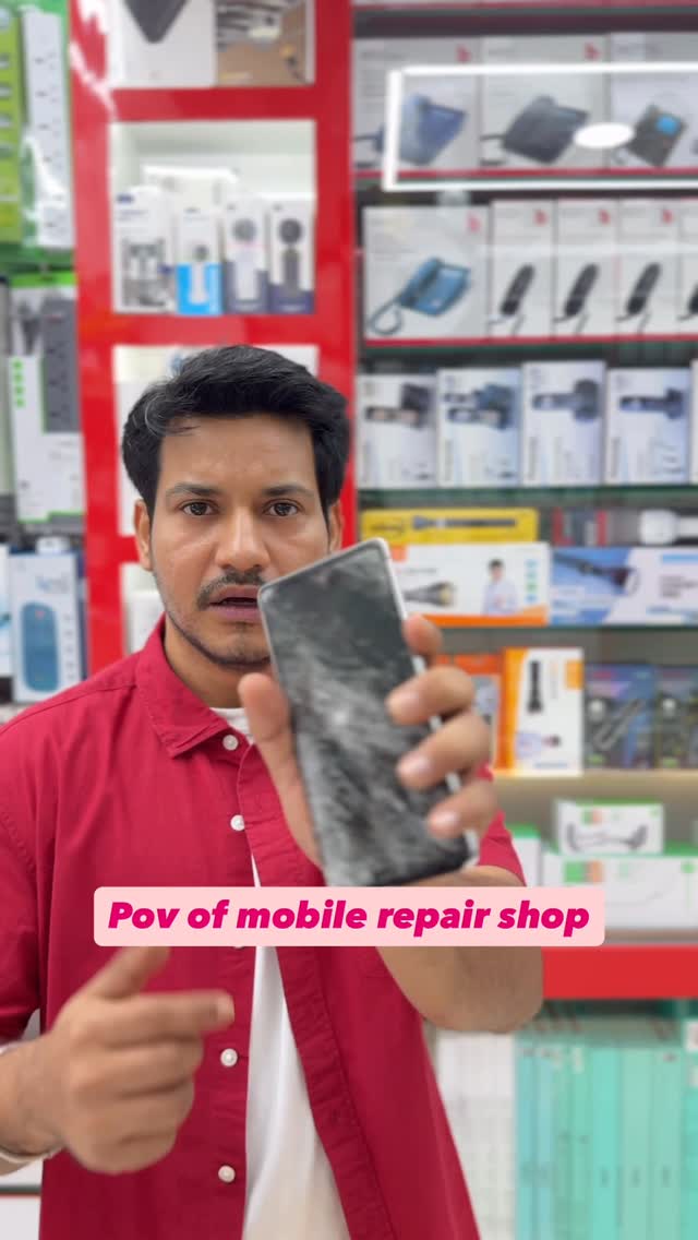 Instagram post by @khushaal_pawaar for Airtel Payments Bank. Caption reads: #Ad POV of mobile repair shop
.
.
.
#Airtel....