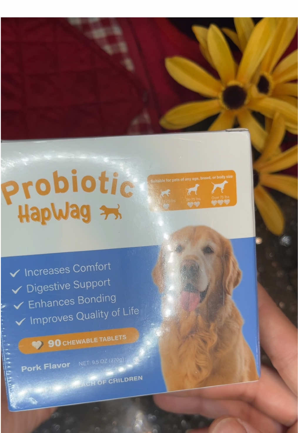 TikTok post by @adoptablefurrbabies for HapWag. Caption reads: @HAPWAG.BANG Get The Best Dog Supplements Today....