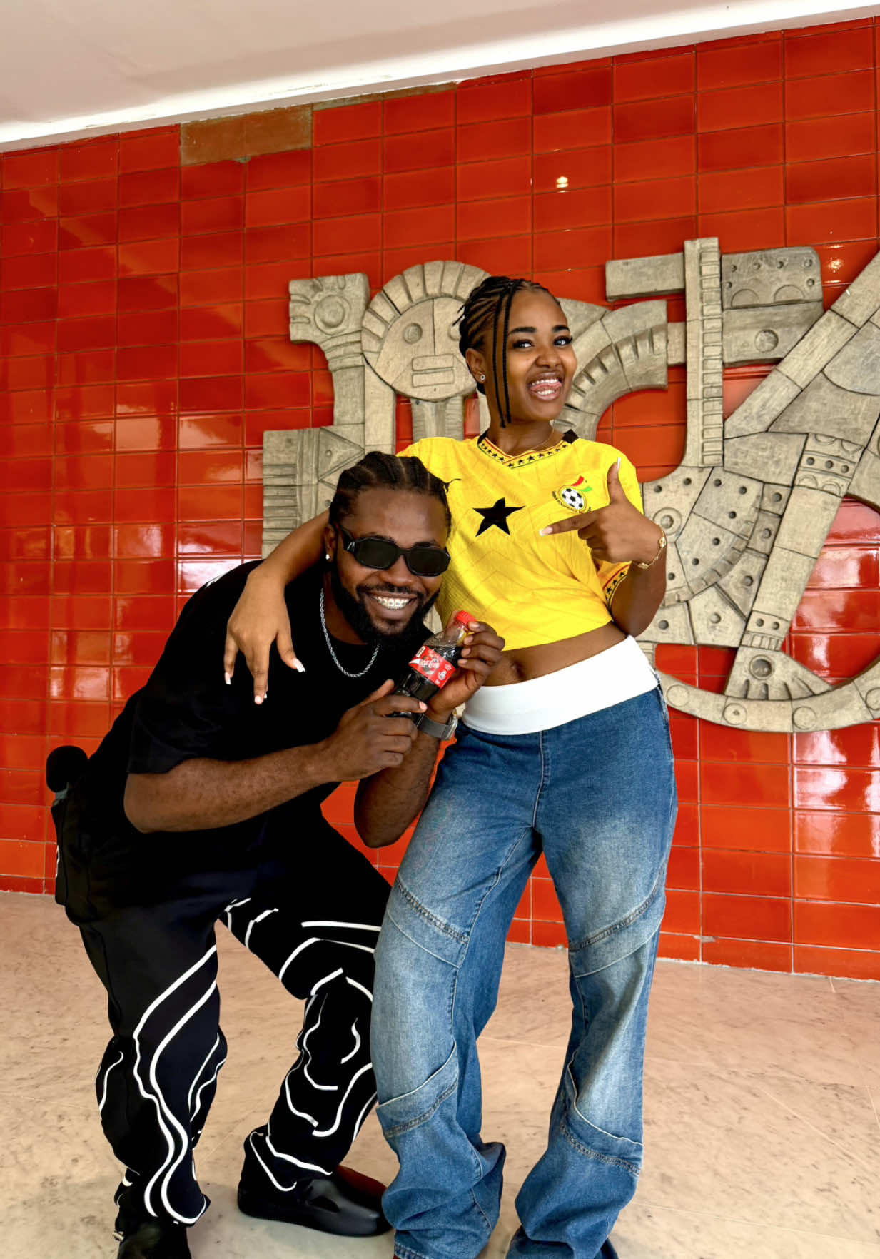 TikTok post by @kojojuniorr for Coca-Cola. Caption reads: [...] team and they didn’t disappoint! @Coca-Cola....