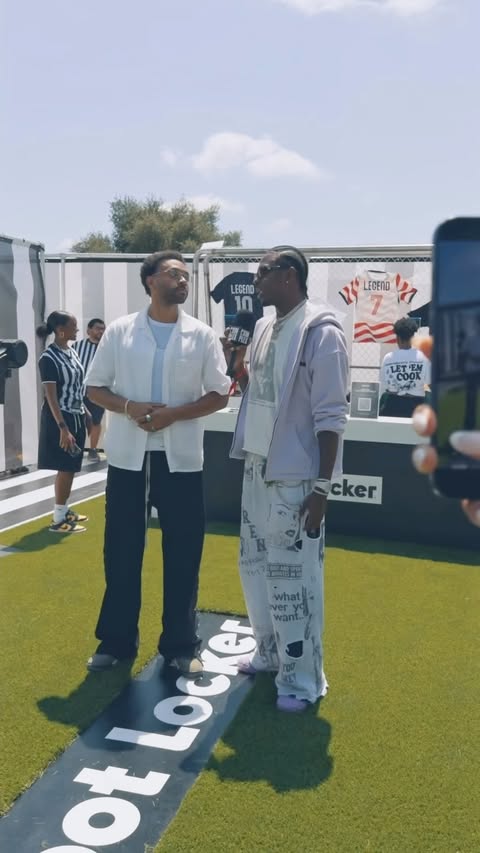 Instagram post by @franknittyy for Foot Locker. Caption reads: Come with me and check out what @footlocker is....