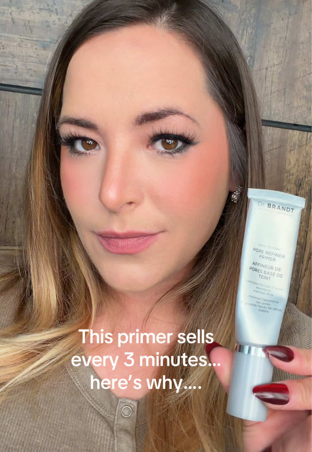 TikTok post by @k_ketchup__ for Dr Brandt Skincare. Caption reads: This @Dr. BRANDT Skincare Pore Refiner Primer is....