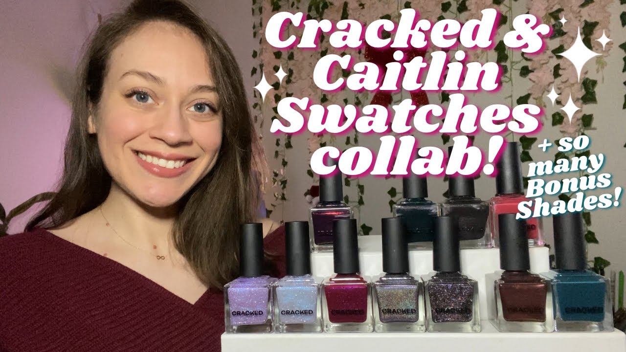 YouTube post by @PolishedYogi for Cracked Polish. Caption reads: A SPARKLY End to 2025! ✨ CRACKED x....