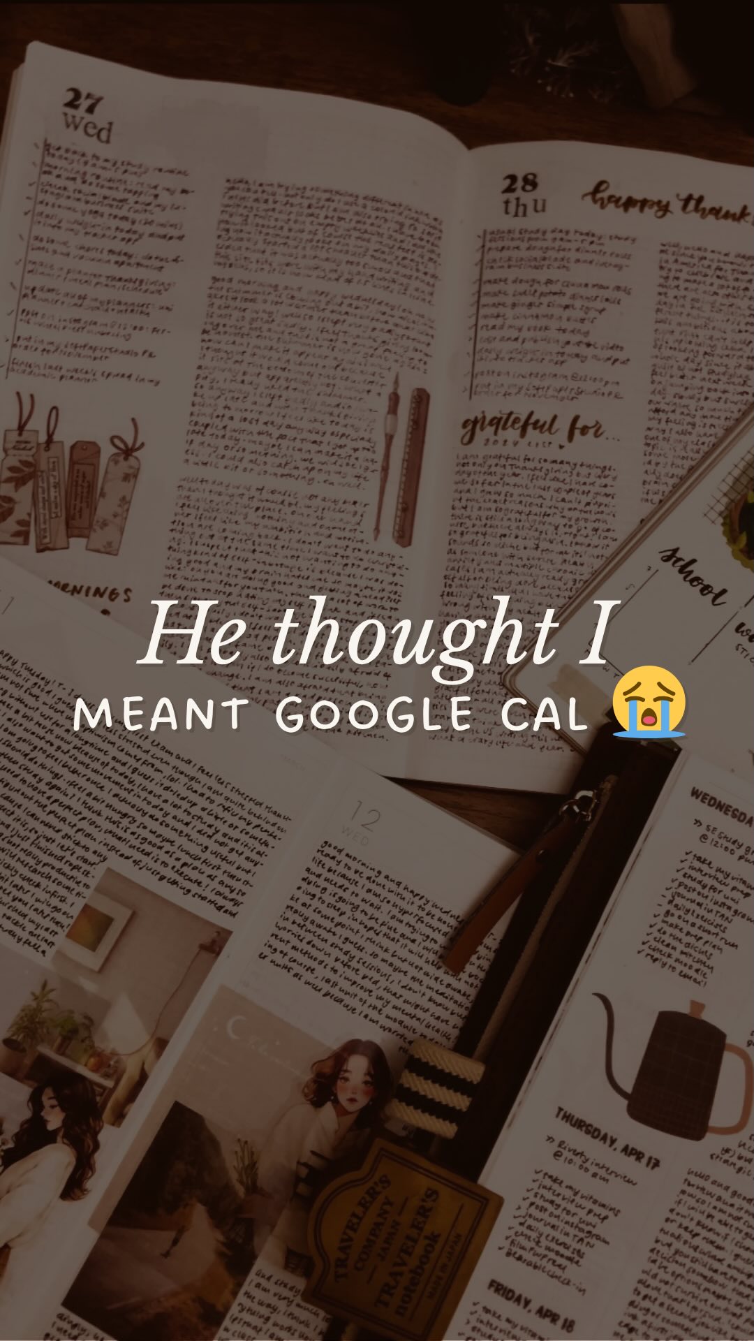 Instagram post by @rebeka_plans for Ellington Pens. Caption reads: He really thought I meant Google Calendar....