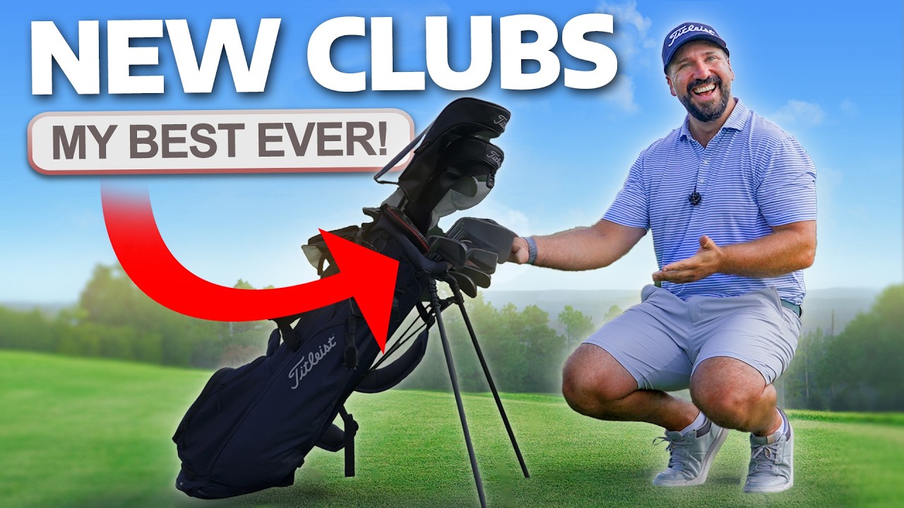 YouTube post by @peterfinchgolf for Titleist. Caption reads: First Round With My New Clubs (JUST FITTED!).