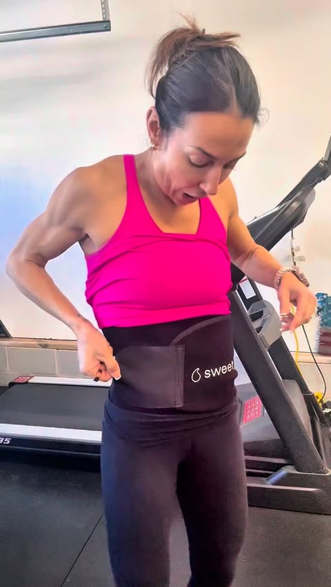 Instagram post by @patty_streff_fitness for Sweet Sweat. Caption reads: [...] my non-negotiable 🔥 #sweetsweat....