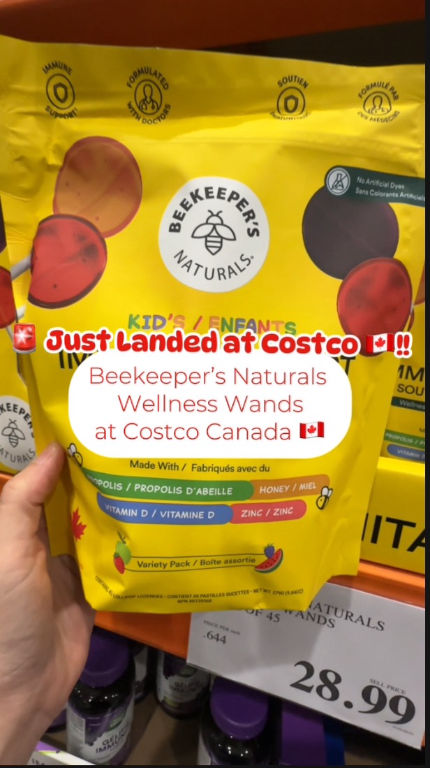 Instagram post by @costcofindscanada for Beekeeper's Naturals. Caption reads: 🚨 Just Landed at Costco 🇨🇦!!
‌
 Beekeeper’s....