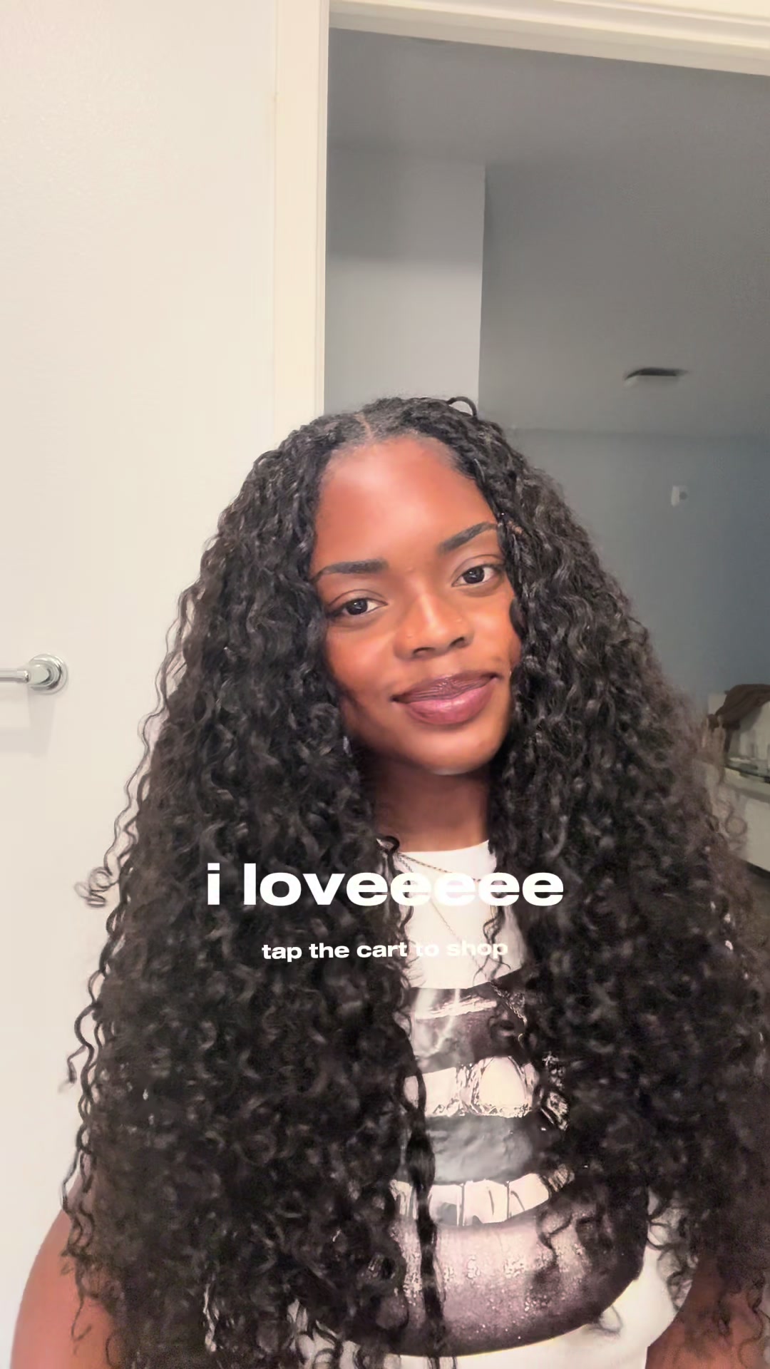 TikTok post by @kristennfaith for ISEE Hair. Caption reads: [...] i was offfff the curly hair but @ISEEHAIR....