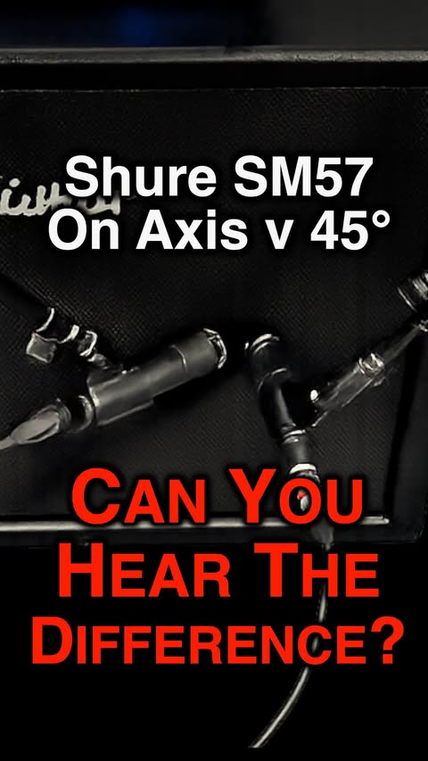 Instagram post by @mikeyscottstudio for Shure. Caption reads: [...] Electric guitar cab mic placement test:....
