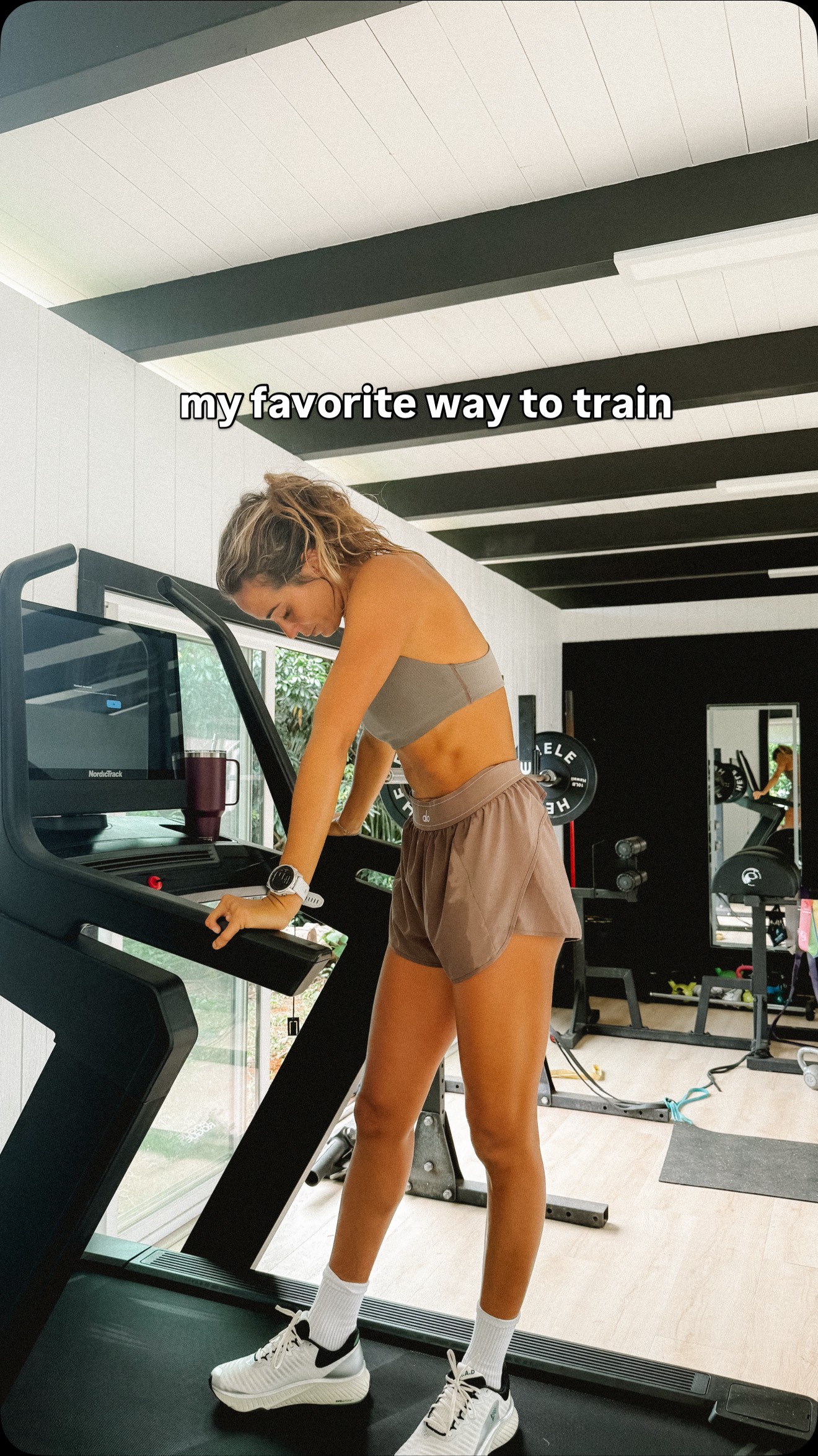 Instagram post by @briannacope for NordicTrack. Caption reads: One of my favorite ways to train is on the....