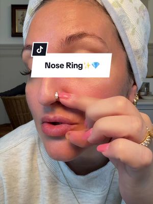 TikTok post by @80sbaeby for Oufer Body Jewelry Official. Caption reads: NEW SPARKLE✨ DROP from my favorite nose ring shop!....