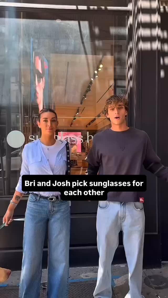 Instagram post by @itgirl for Sunglass Hut. Caption reads: @briannalapaglia and @joshrichards found the....