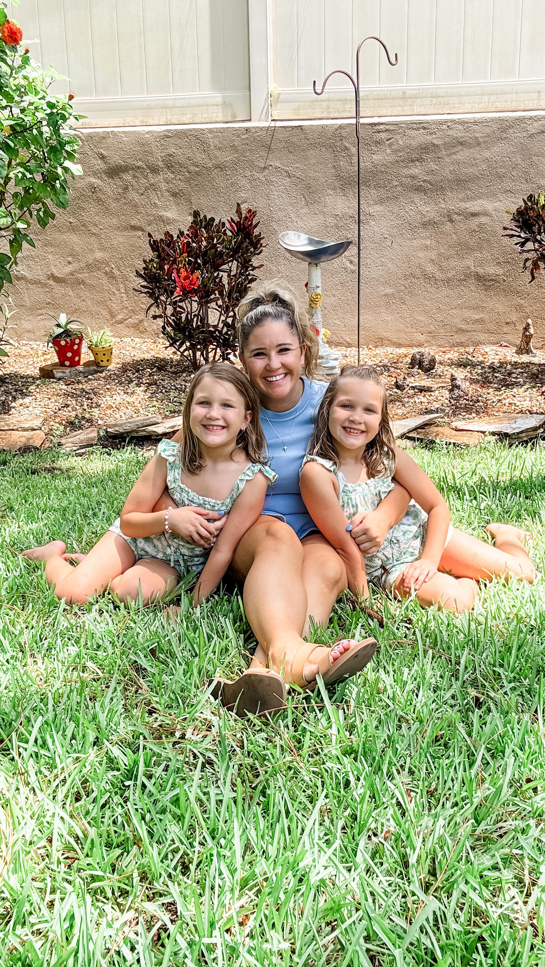 Instagram post by @bridgetjbeck for World Vision. Caption reads: Blessed to raise my girls, honored to raise others....