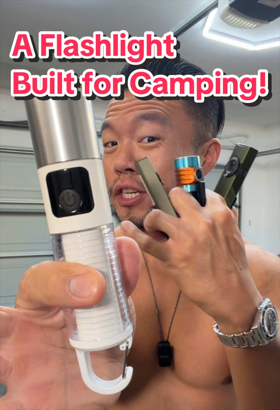 TikTok post by @mistercharsiu for Skyfire. Caption reads: This LED Flashlight from @SKYFIRE is built for....
