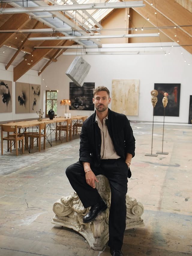 Instagram post by @maximilianmagnus for Architectural Digest. Caption reads: Another shot for AD @archdigest at my studio and....