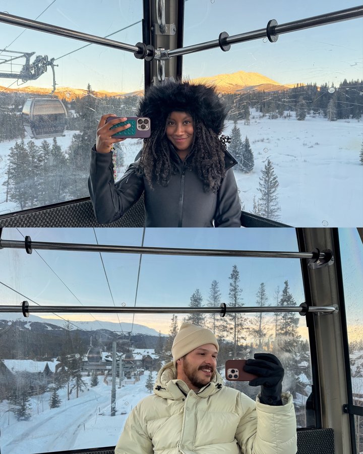 Instagram post by @bashabroad for OtterBox. Caption reads: this was his idea 🥹 the cutest way to take your....