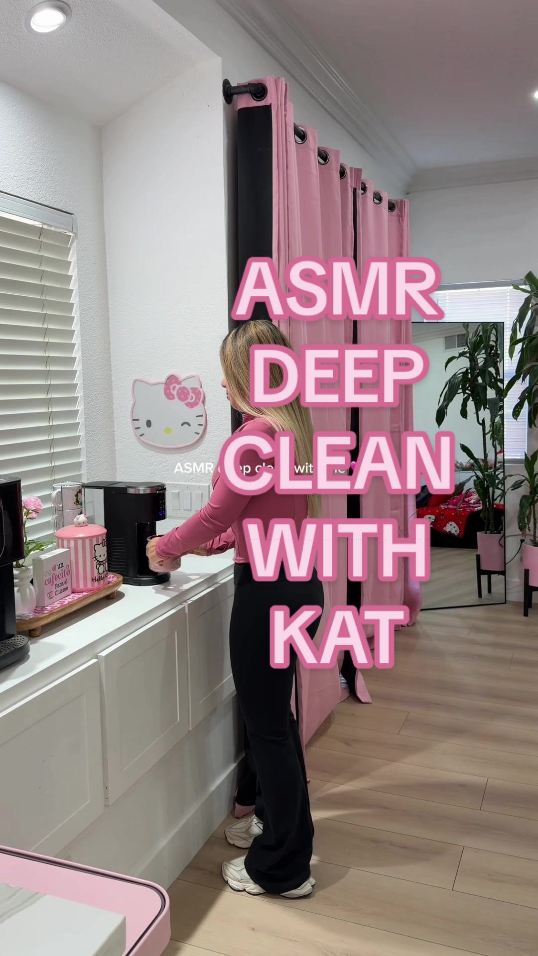 TikTok post by @lifesbetterwithkat for Levoit. Caption reads: Deep clean with me, ASMR edition with my....