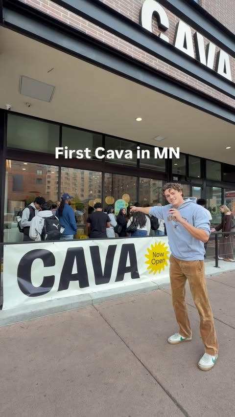 Instagram post by @tate_be for CAVA. Caption reads: MN needed a Cava #cavapartner @cava.