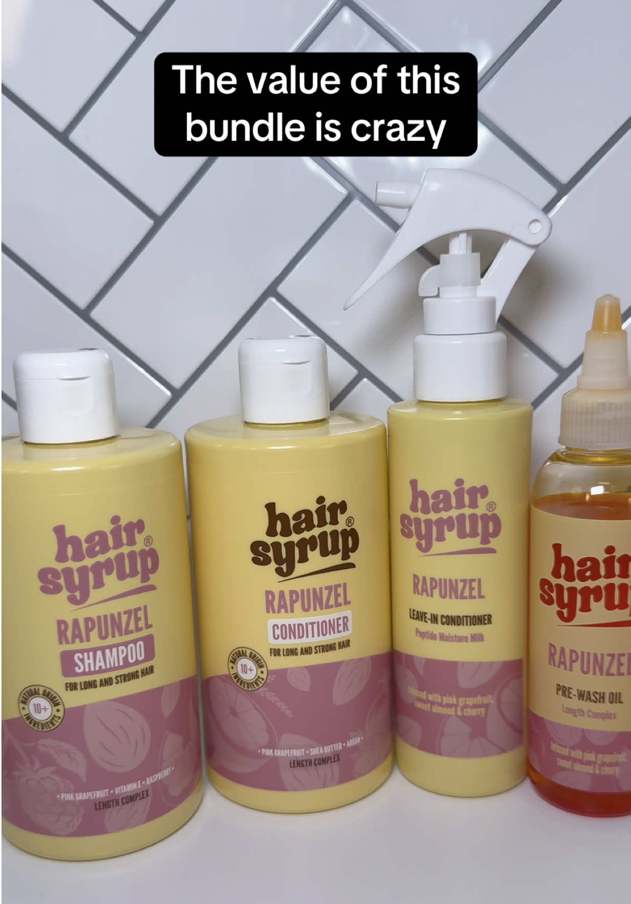 TikTok post by @neverpayfullpriceagain for Hair Syrup. Caption reads: [...] as well for an amazing price 😍 @hairsyrup....