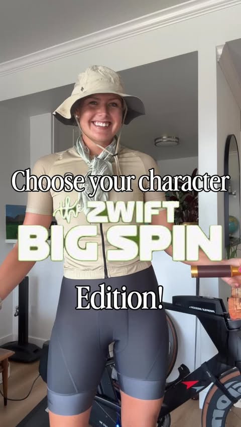 Instagram post by @la_triathlete for Zwift. Caption reads: Which @gozwift Big Spin stage are you choosing!?....