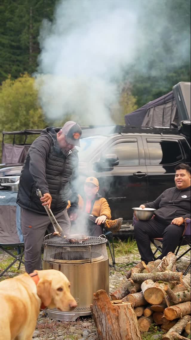 Instagram post by @napoleonfireplace for Napoleon Grills. Caption reads: [...] takes you 🚙🔥🍽️ . . . #ad #NapoleonGrills....