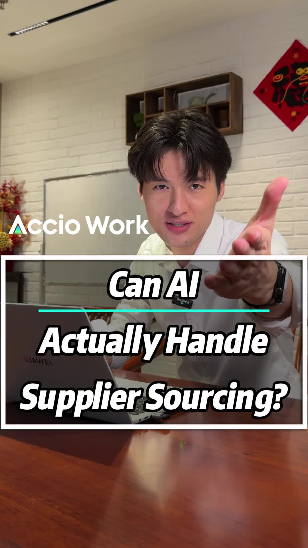 TikTok post by @cody.sourcing for Accio. Caption reads: [...] sourcing sounds simple—until you realize....