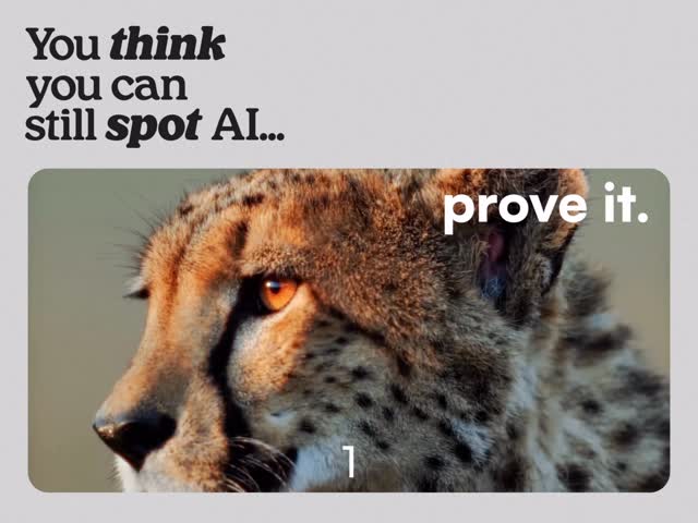 Instagram post by @ohneis652 for Freepik. Caption reads: Think you can still spot AI from real footage?....