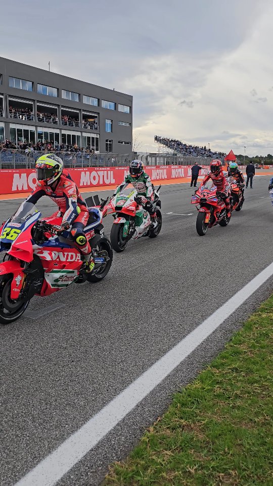 Instagram post by @650ib for Motul. Caption reads: Start of the ValenciaGP on the grid 🔥❤️....