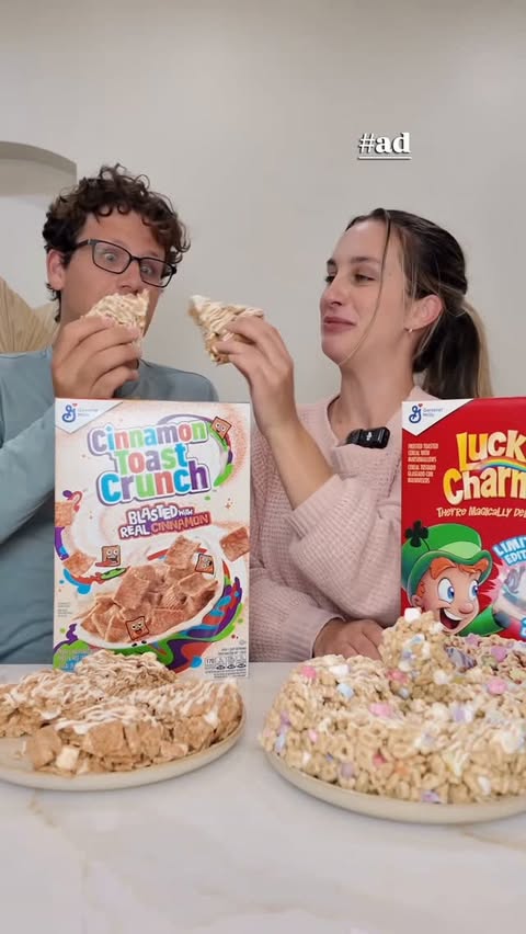 Instagram post by @itsmacksmacs for General Mills. Caption reads: #ad Which @generalmills cereal makes the best....