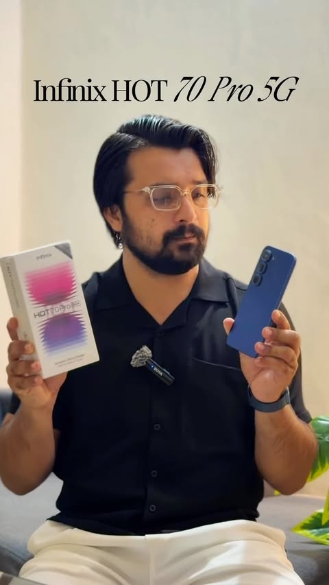 Instagram post by @its_mrraza for Infinix. Caption reads: Infinix Hot 70 Pro 5G with Mediatek Dimensity....
