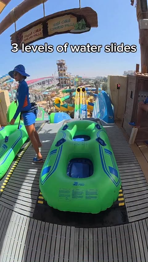 Instagram post by @timo.miedema for Experience Abu Dhabi. Caption reads: Water Slide Challenge! #VisitAbuDhabi in....
