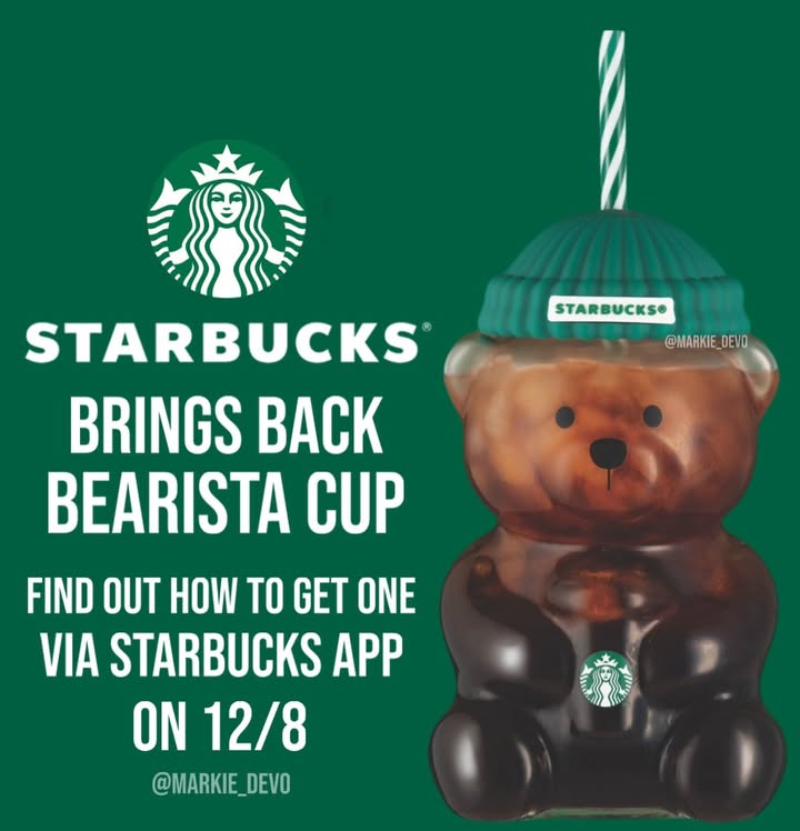 Instagram post by @markie_devo for Starbucks. Caption reads: UPDTE!! In-app play or go to starbucksforlife.com....