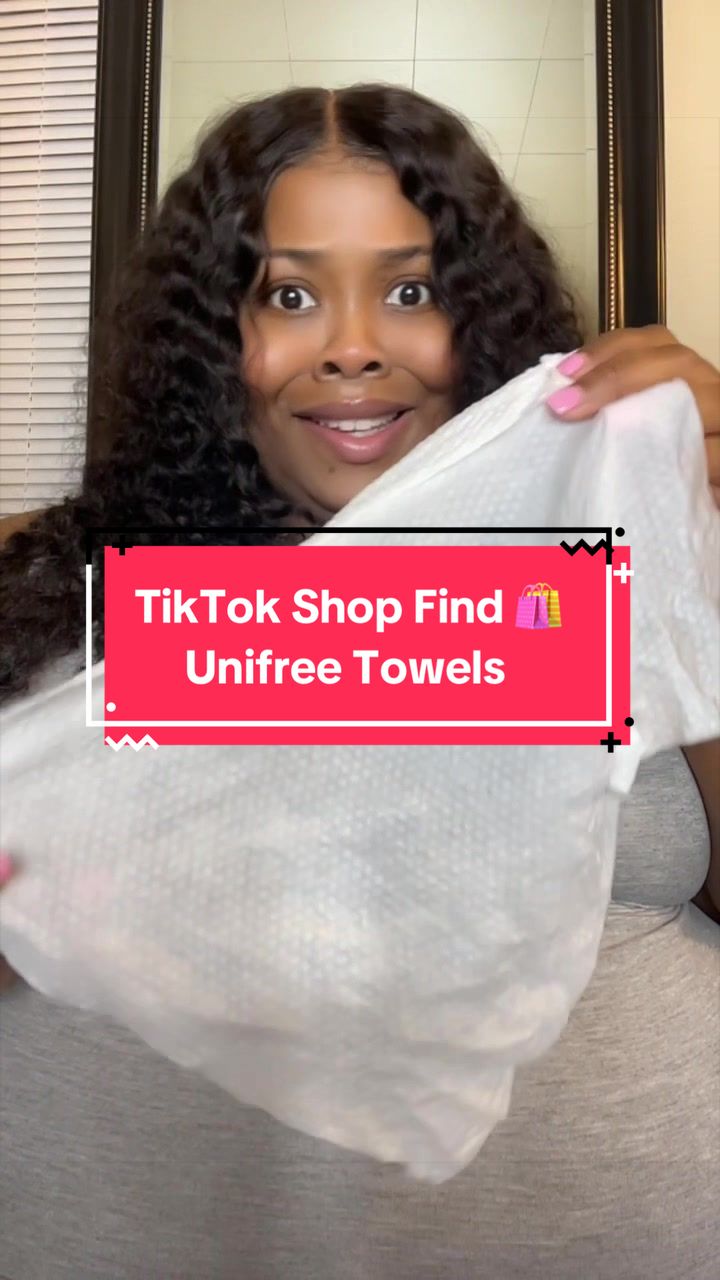 TikTok post by @vibingwithtiff for Unifree US. Caption reads: @UnifreeUS Compressed Towel Tablets 🛍️ [...].
