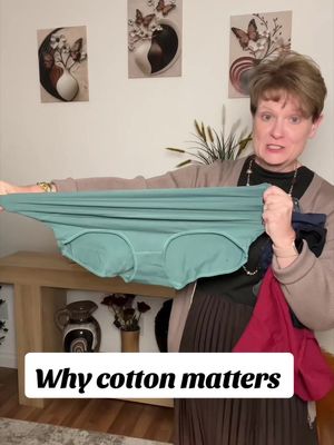TikTok post by @diary.of.a.round.lady for LEVAO Store. Caption reads: Cotton underwear for women | Breathable high....