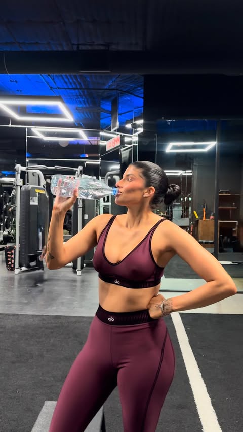 Instagram post by @analysetalavera for Eternal Water. Caption reads: Hydrate. Train. Glow. ✨💧see you at the Variety....