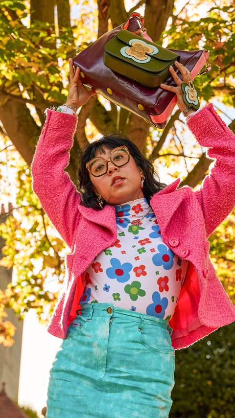 Instagram post by @izzy_manuel for Orla Kiely. Caption reads: [...] a mooch around the charity shops....