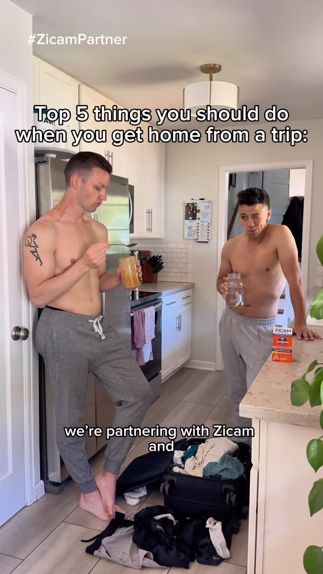 Instagram post by @michaelandmatt for Zicam. Caption reads: There are two kinds of people after a trip… so....