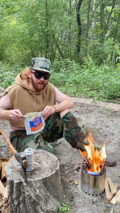 Instagram post by @voicesofjake for Mountain House. Caption reads: #ad Today I’ll show you how to cook your @mtnhouse....