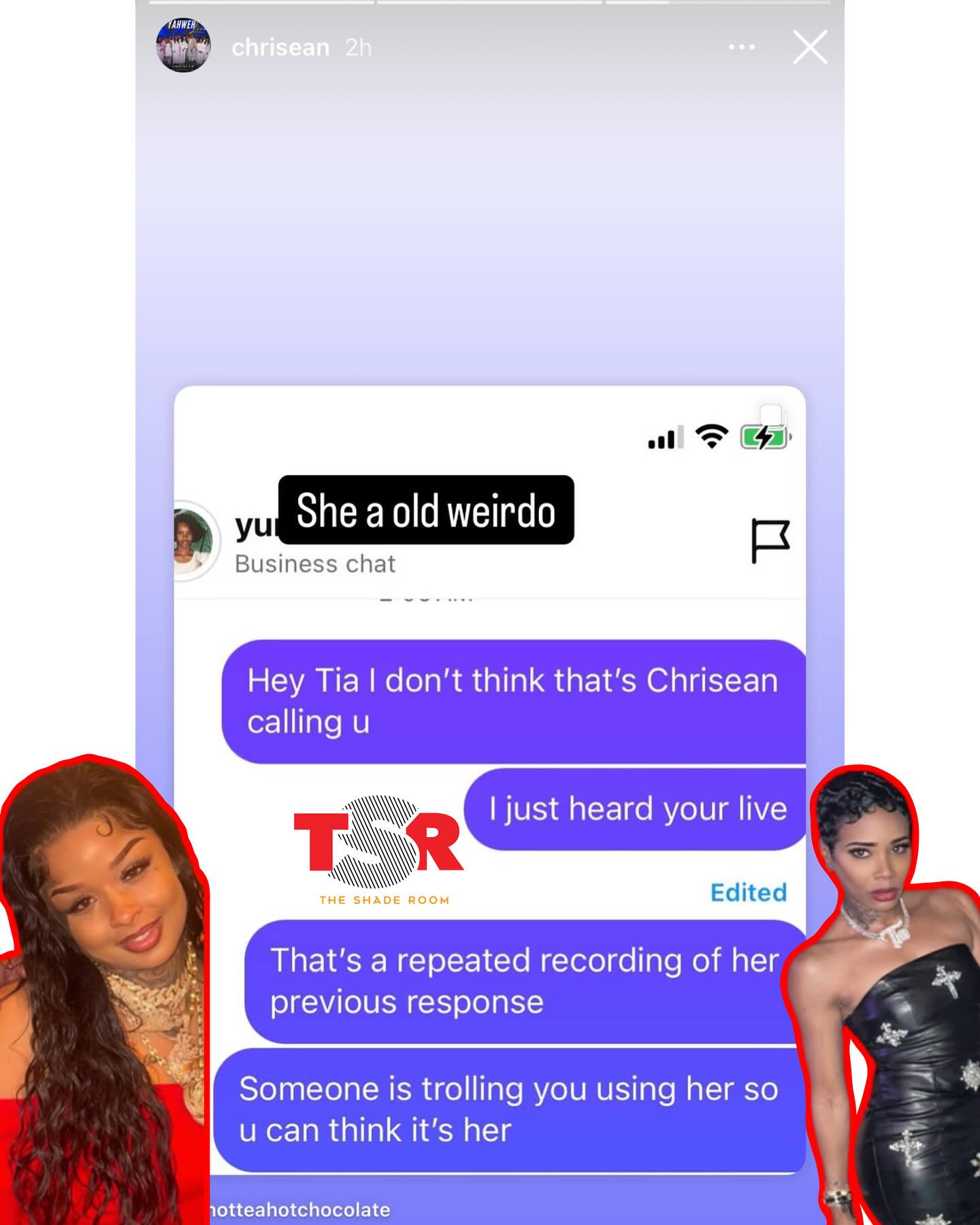 Instagram post by @theshaderoomteens for The Shade Room. Caption reads: #ChriseanRock says she didn't call #TiaKemp and....