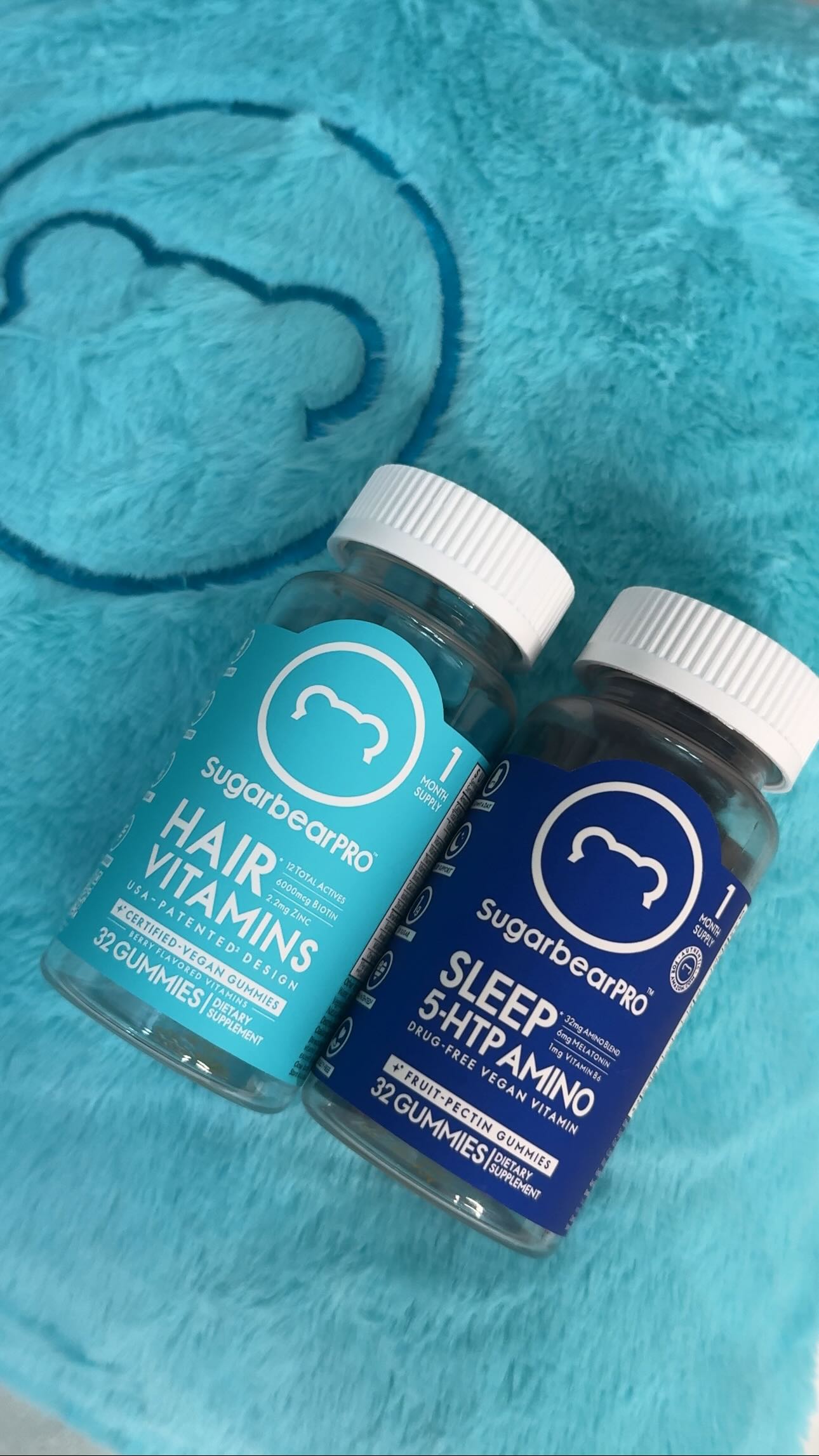 Instagram post by @megdabber_ for SugarbearPRO. Caption reads: Healthy hair, glowing skin, and better sleep? Yes....