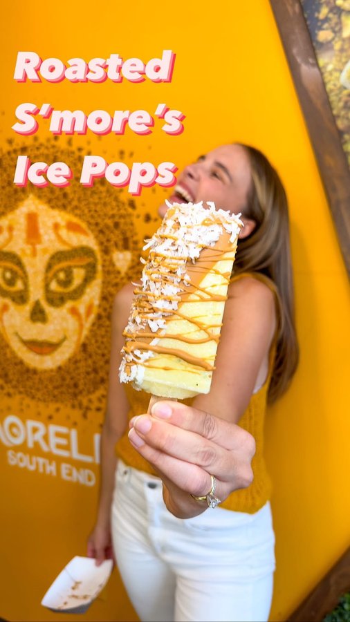 Instagram post by @clt.living for Morelia Gourmet Paletas. Caption reads: Im not even a s’mores lover, so you know this was....