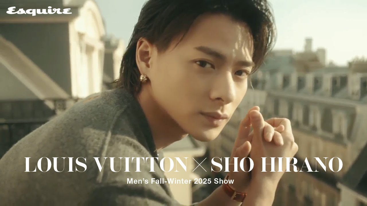 YouTube post by @esquire6595 for Esquire. Caption reads: 平野紫耀がパリで触れたルイ・ヴィトンの世界｜ Esquire Japan.