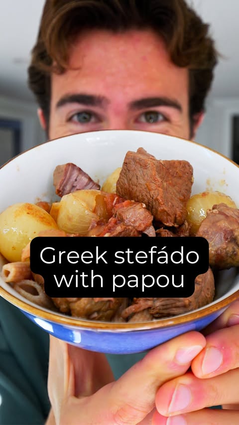 Instagram post by @alexcbolivar for Bragg. Caption reads: Real Greek stefádo with papou👨‍🍳

This is slow....