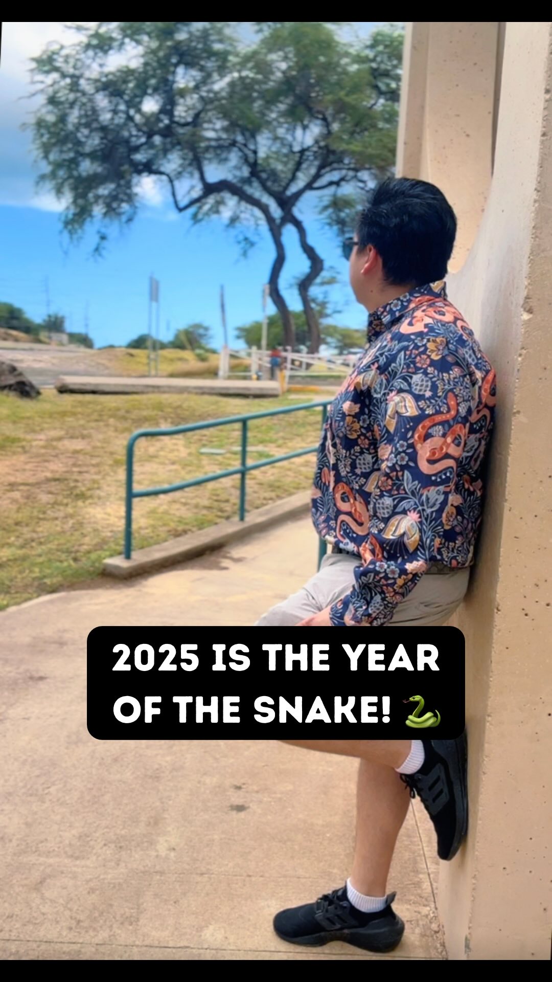 Instagram post by @stevedaboss for Yiume. Caption reads: [...] The Snake Long Sleeve Aloha Shirt from....