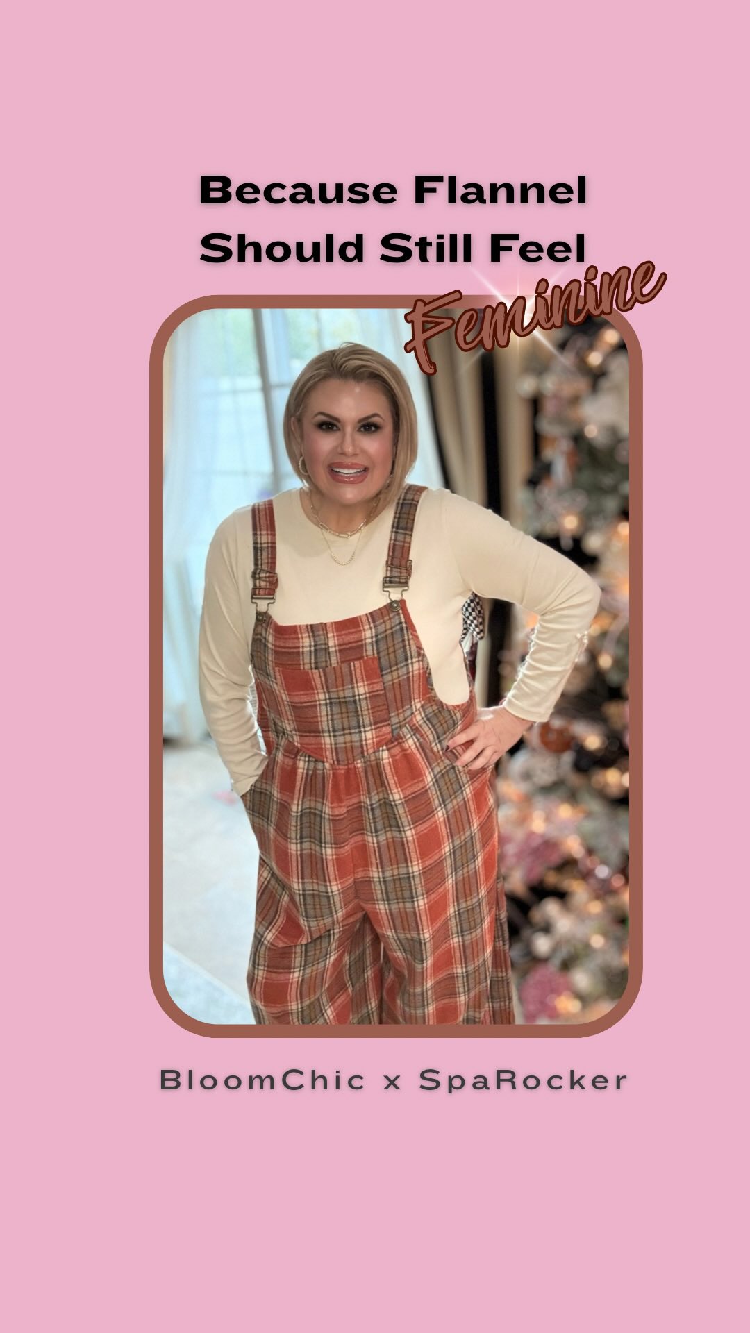 Instagram post by @sparocker for BloomChic. Caption reads: If comfy-cute was an outfit… this is her.....