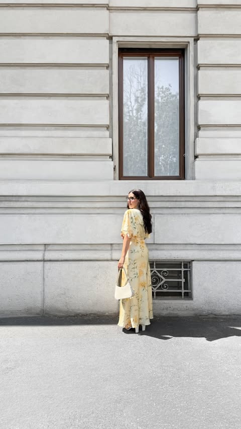 Instagram post by @olimpietta for Azazie. Caption reads: What are we wearing today? My dress:....