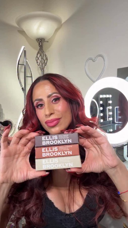 Instagram post by @makeupbysharonjoy for Ellis Brooklyn. Caption reads: Oh Ellis Brooklyn you sure have stolen my heart....