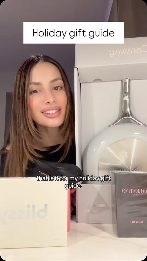 Instagram post by @olgasafari for Blissy. Caption reads: [...] for gifts that people will actually keep....