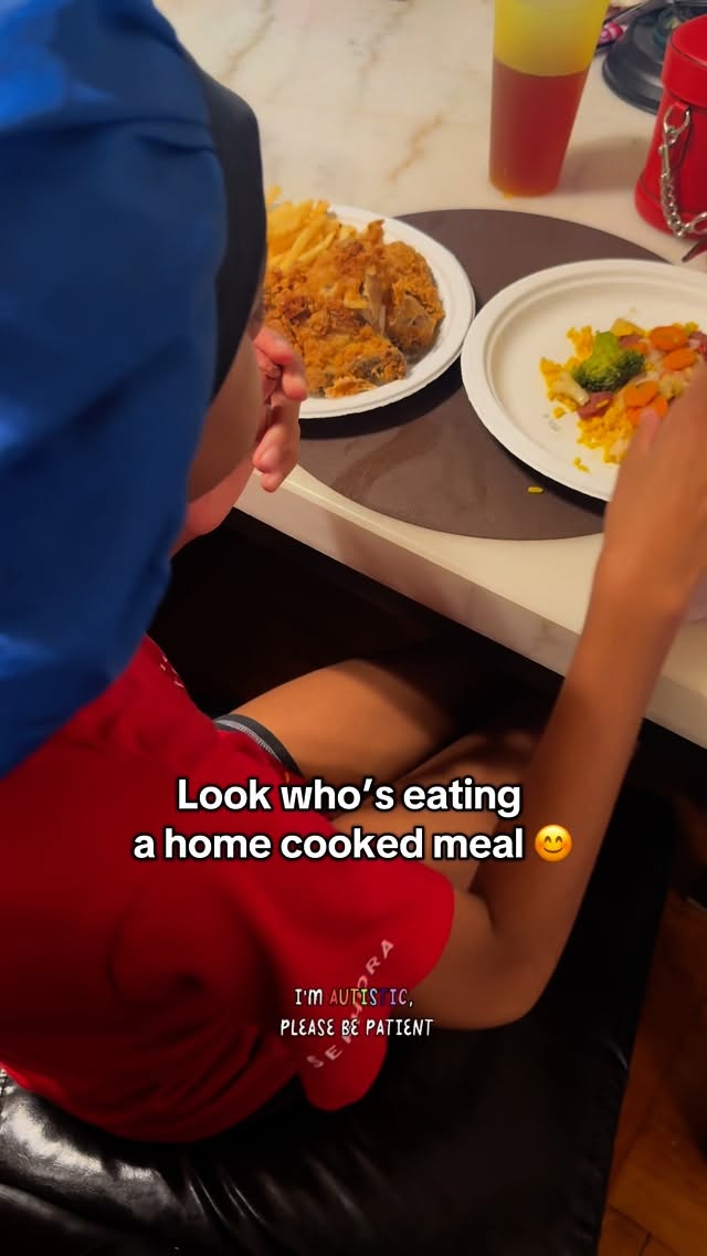 Instagram post by @ayo_castrokids for Pattern. Caption reads: Night time routine. And Jaden finally ate his....