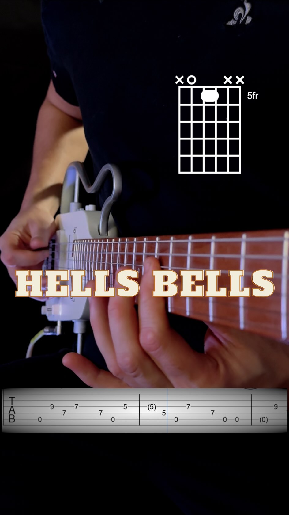 Instagram post by @thibaultguitar for DonnerMusic. Caption reads: Hells Bells - AC⚡️DC
-
🎸 I use the Hush-X Pro  by....