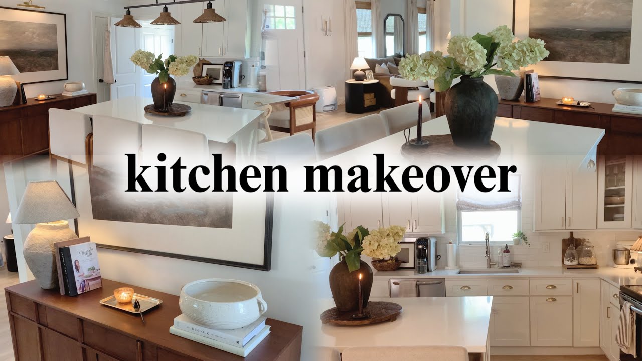 YouTube post by @JosieWilliams316 for Twopagescurtains. Caption reads: diy kitchen makeover 2026 | AFFORDABLE KITCHEN....